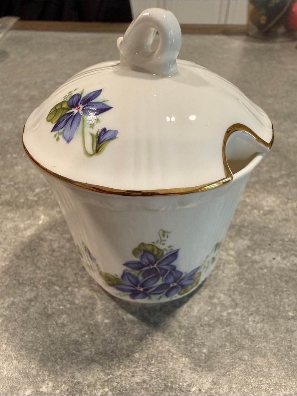 Violets royal grafton bone china sugar dish